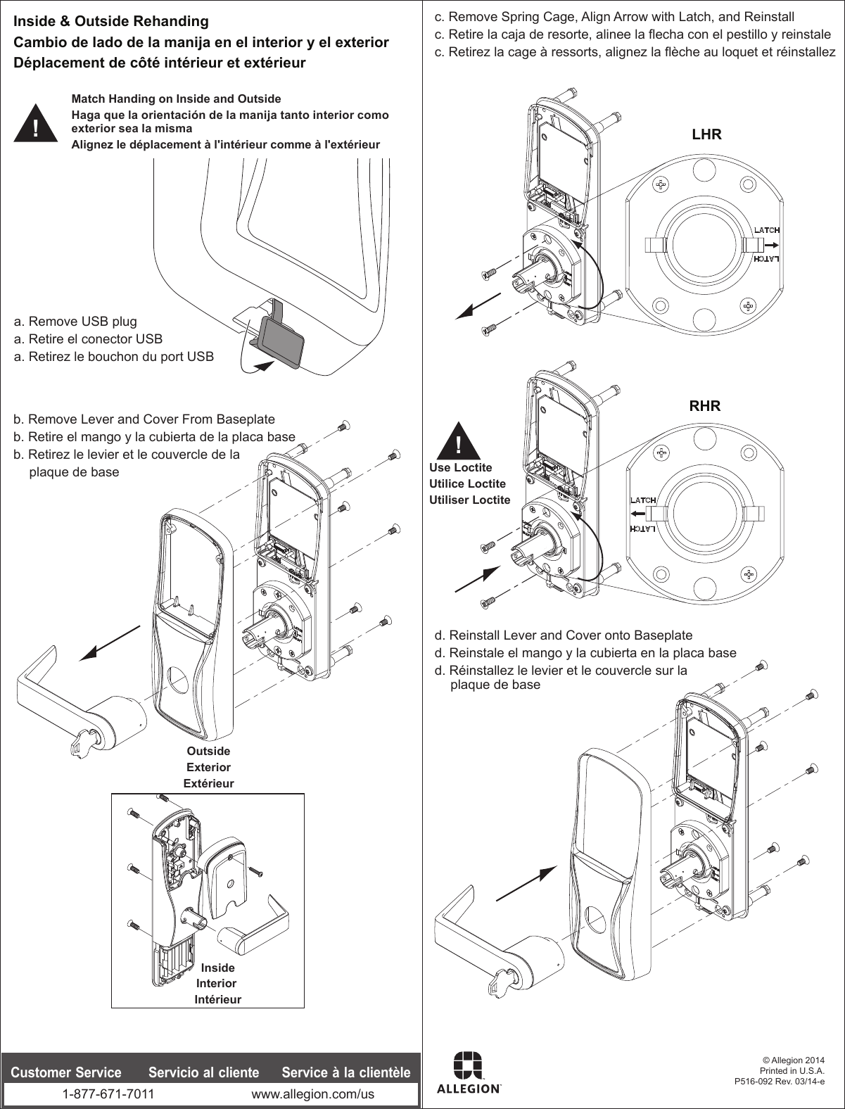 Page 8 of 8 - Schlage Electronics  Mechanical Installation Manuals AD-Series Cylindrical 102104