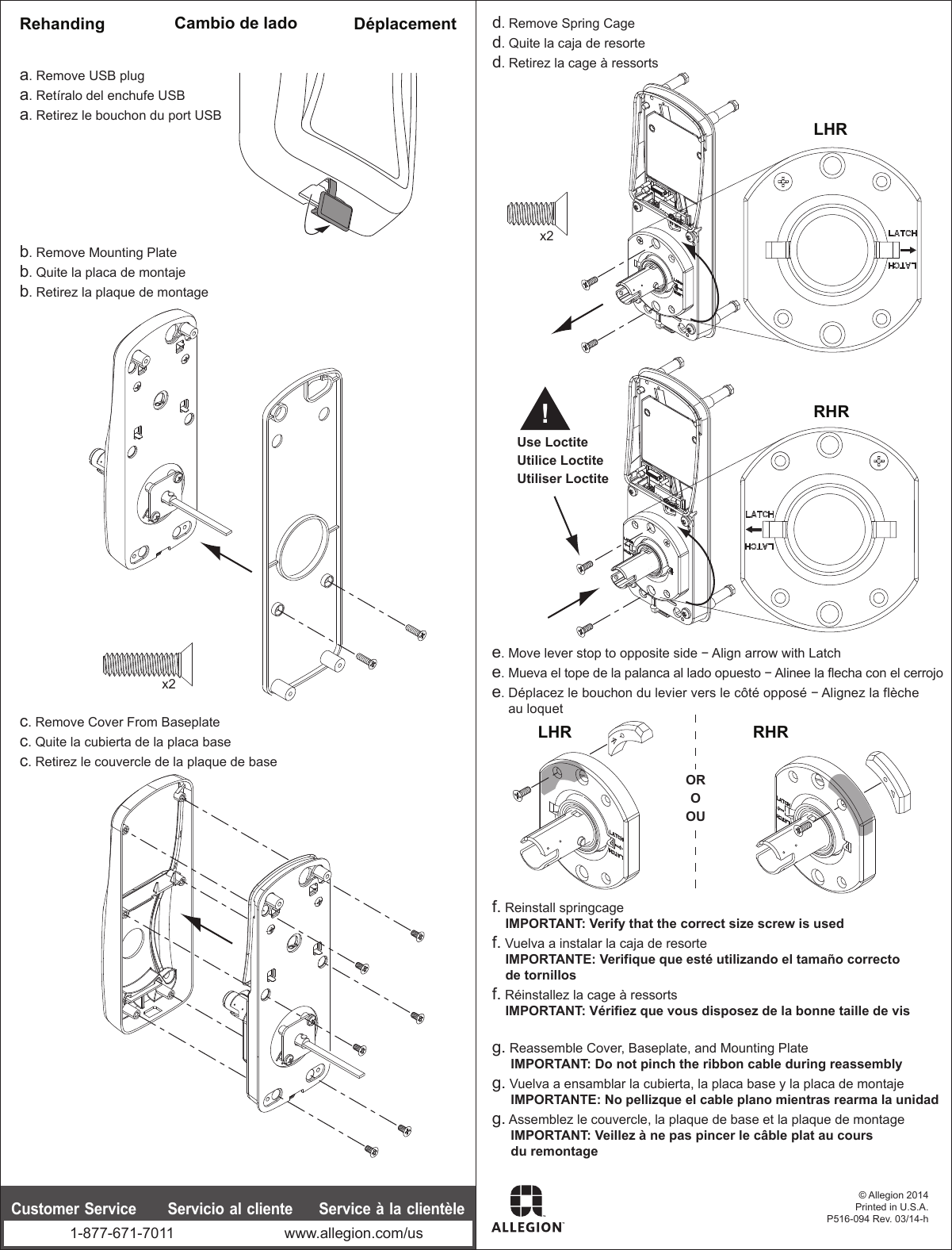 Page 8 of 8 - Schlage Electronics  Mechanical Installation Manuals AD-Series Exit 102264