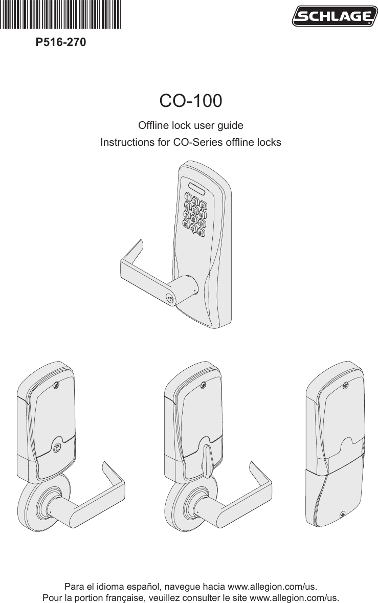 Page 1 of 12 - Schlage Electronics  CO-100 User Guide 104210