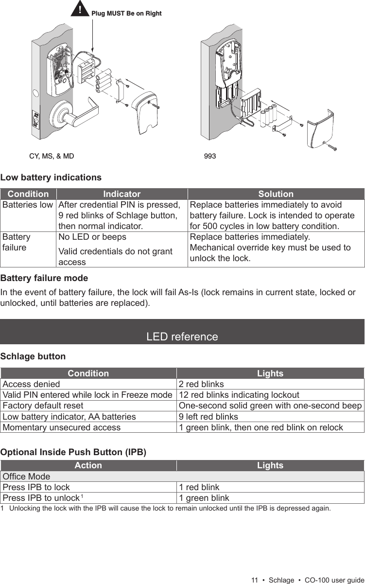 Schlage Electronics CO 100 User Guide 104210