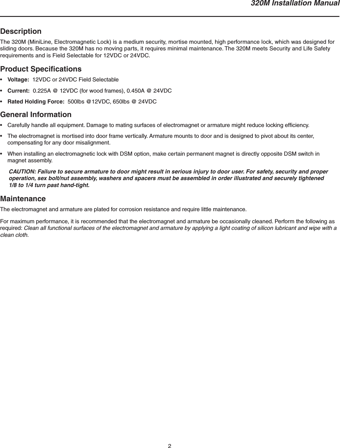 Page 2 of 8 - Schlage Electronics 30020-G_320M 320M Installation Instructions 105733