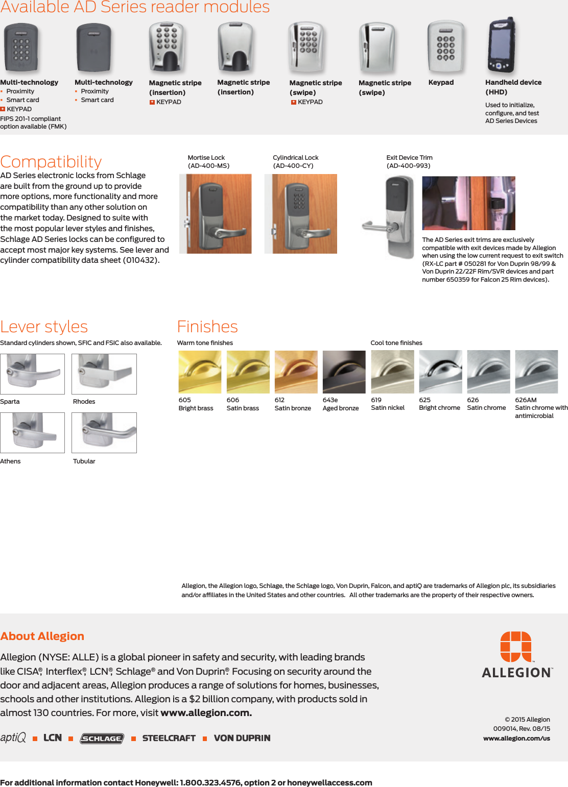 Page 4 of 4 - Schlage Electronics  Solution Sheet Honeywell AD 400 109014