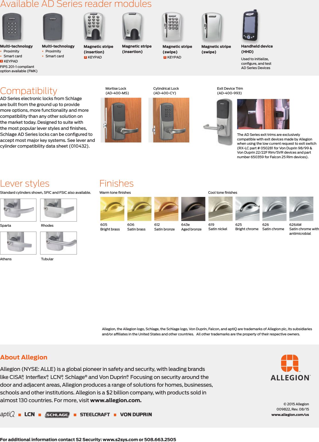 Page 4 of 4 - Schlage Electronics  S2 Security Access Control Solution Sheet With AD-400 109822