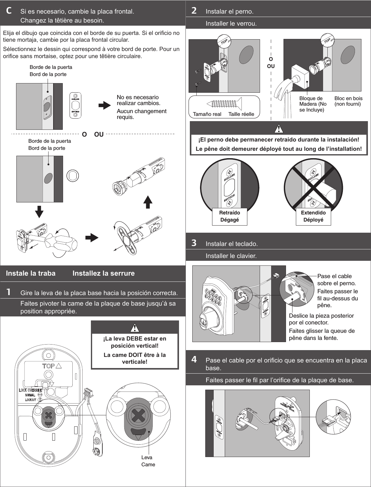 Page 6 of 8 - Schlage Residential  BE365 - Keypad Deadbolt Installation Instructions 23780000