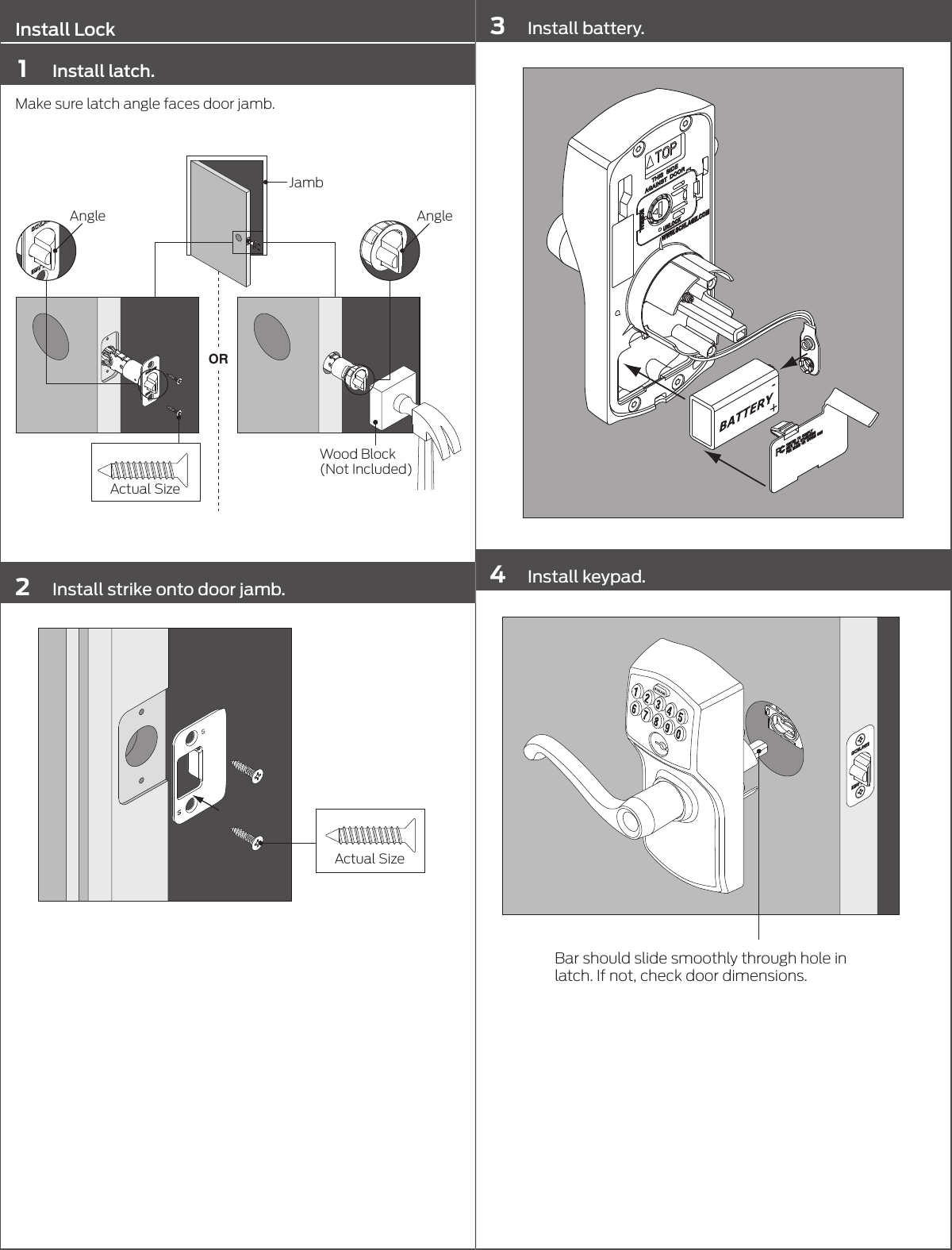 Page 2 of 8 - Schlage Residential  FE575 - Keypad Entry With Auto-Lock Installation Instructions 23780026