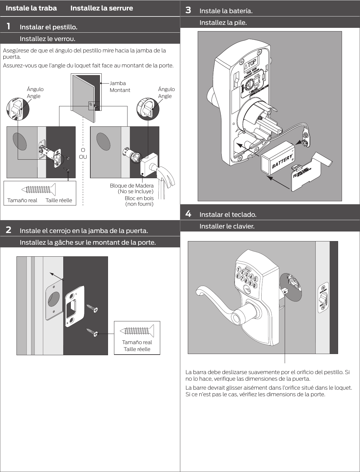 Page 6 of 8 - Schlage Residential  FE575 - Keypad Entry With Auto-Lock Installation Instructions 23780026