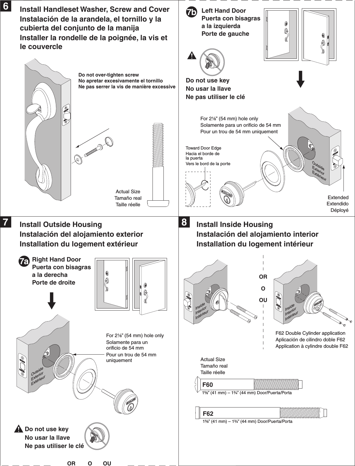 Schlage Residential P515 782 F60/F62/F93 Handlesets Installation ...