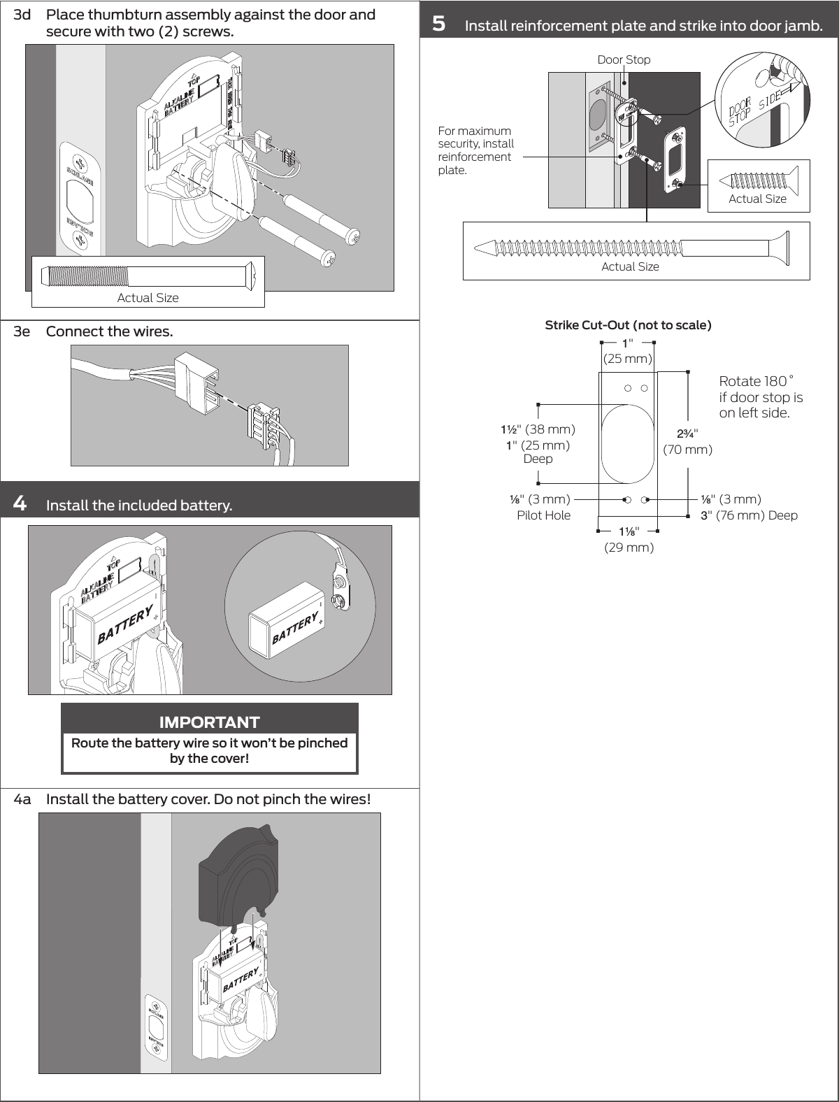 Page 3 of 8 - Schlage Residential  BE375 Touch Deadbolt Installation Instructions P516-865