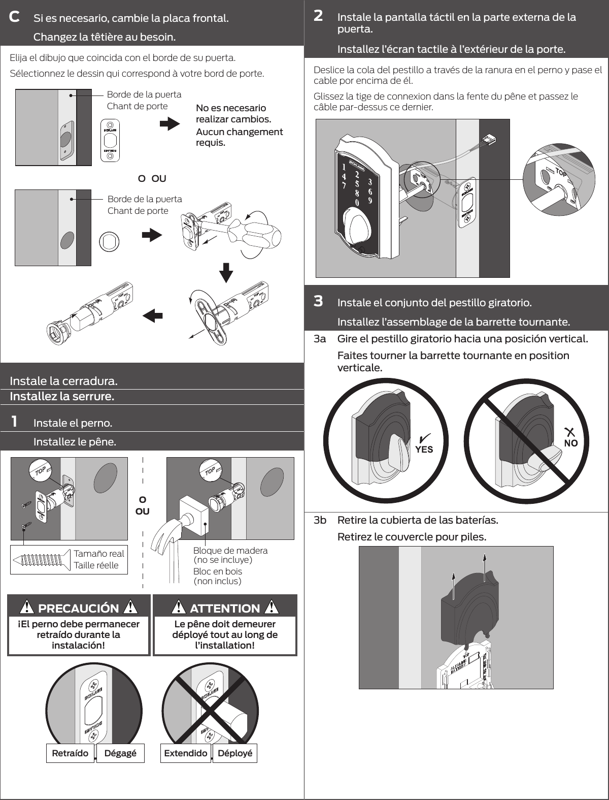 Page 6 of 8 - Schlage Residential  BE375 Touch Deadbolt Installation Instructions P516-865