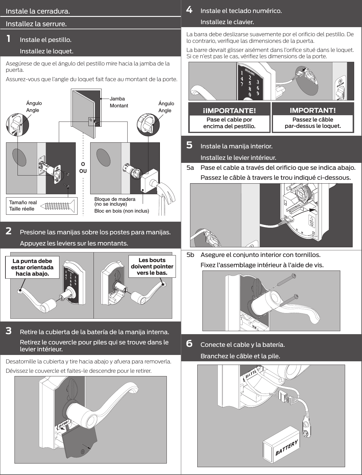 Page 6 of 8 - Schlage Residential  FE695 Touch Lever Installation Instructions P516-866