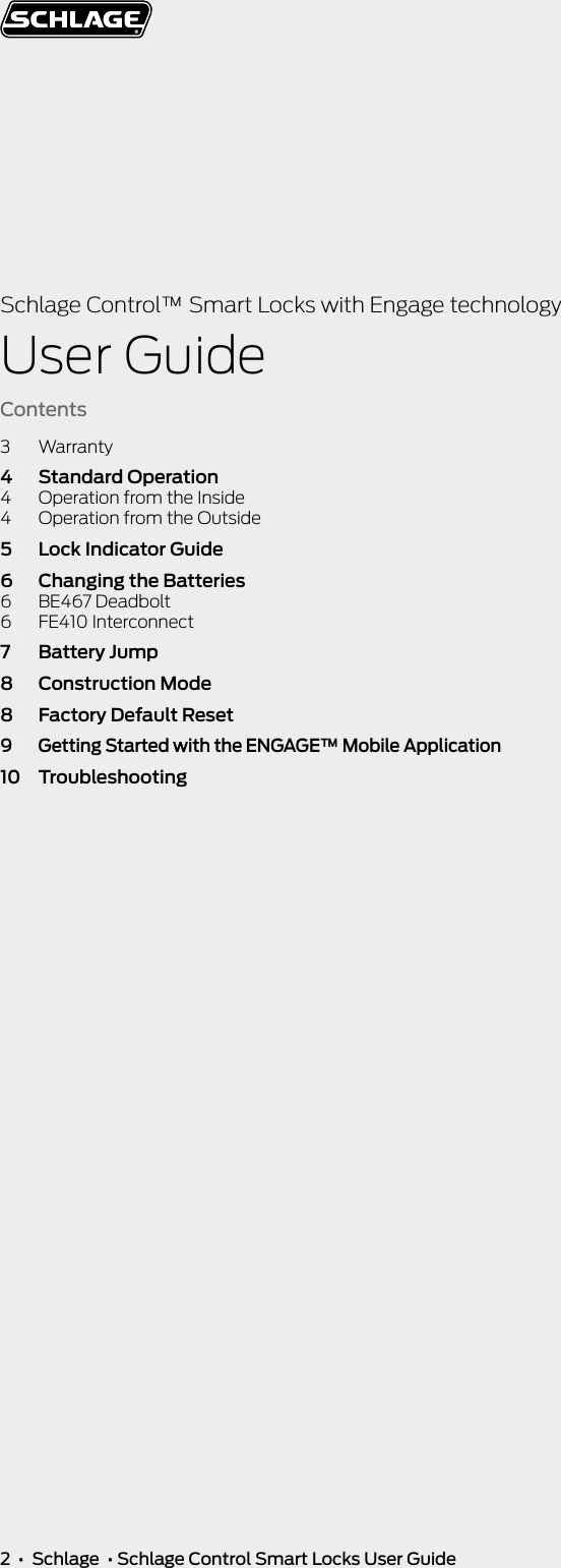 Page 2 of 12 - Schlage Residential  Control Smart Locks User Guide Schlage-control-smart-locks-user-guide