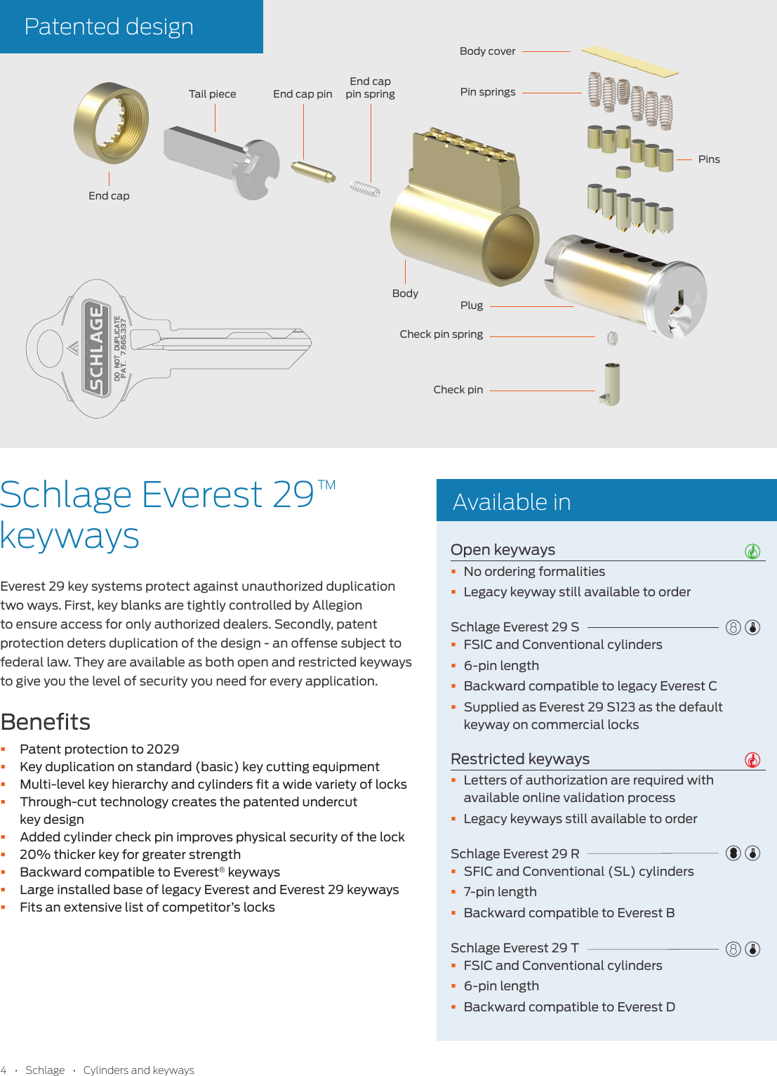 Page 4 of 8 - Schlage Cylinders And Keyways Brochure ALX Reference Guide Key Blanks Quick 109158 1