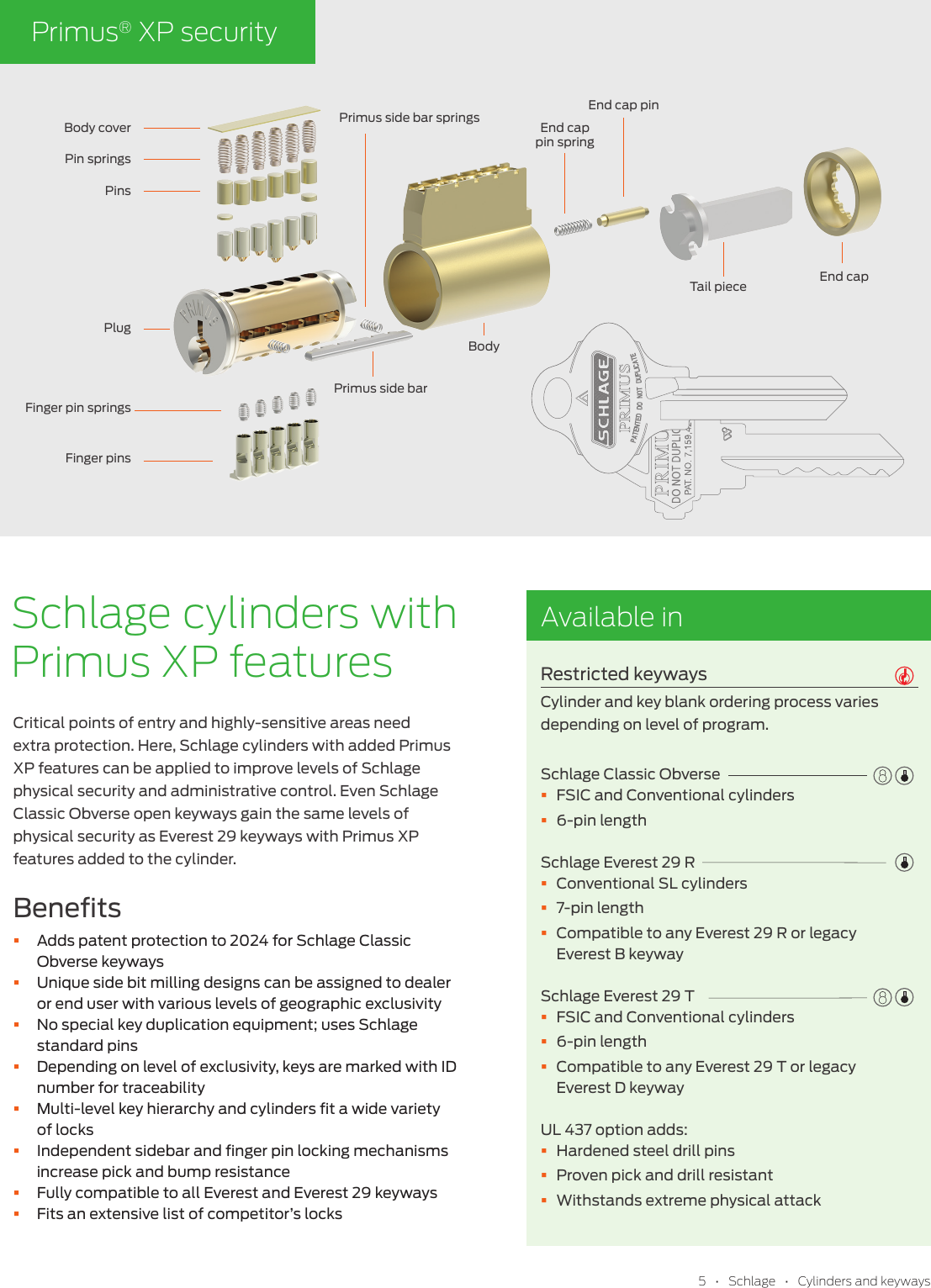 Page 5 of 8 - Schlage Cylinders And Keyways Brochure ALX Reference Guide Key Blanks Quick 109158 1