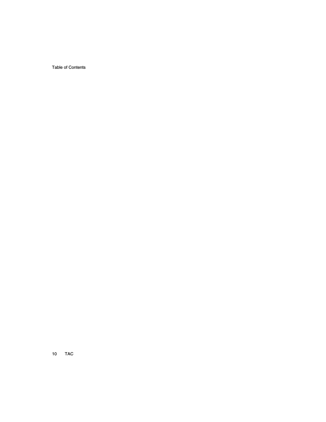 Table of Contents10 TAC