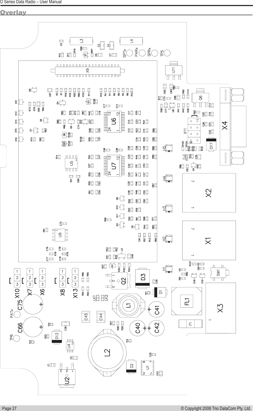   Page 27© Copyright 2008 Trio DataCom Pty. Ltd. O Series Data Radio – User ManualOverlay