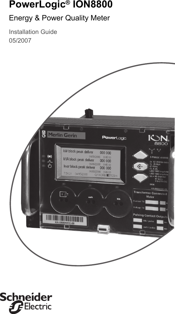 Schneider Electric Weather Radio Ion8800 Users Manual ION 8800