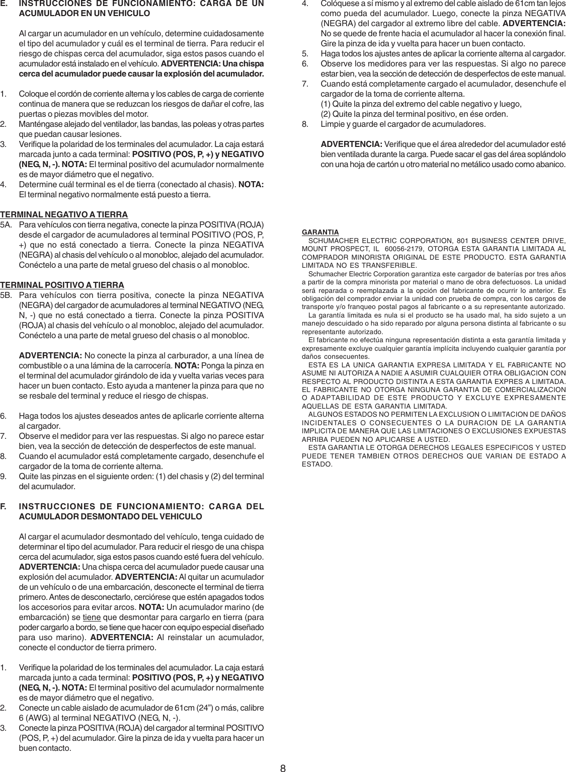 Page 8 of 8 - Schumacher Schumacher-Se-3522-Users-Manual- 00-99-000294-0103  Schumacher-se-3522-users-manual