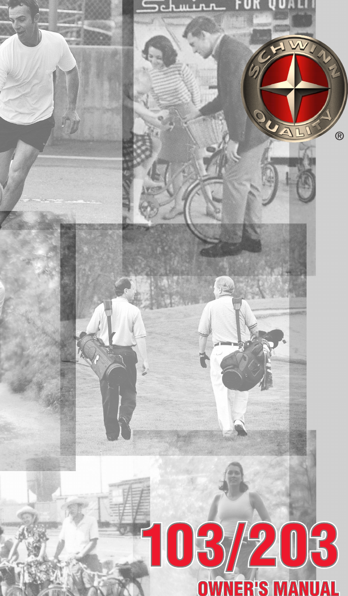 Page 1 of 12 - Schwinn Schwinn-103-Owners-Manual- 103/203 OM  Schwinn-103-owners-manual