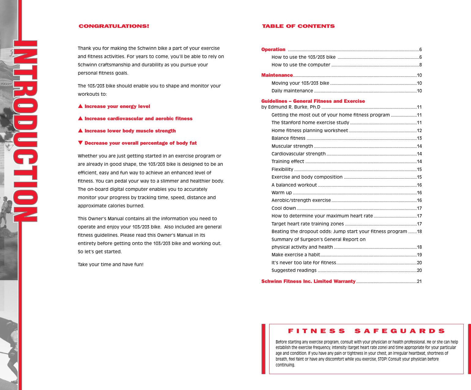 Page 3 of 12 - Schwinn Schwinn-103-Owners-Manual- 103/203 OM  Schwinn-103-owners-manual