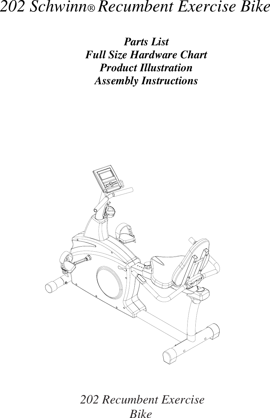 Schwinn 202 Assembly Manual 101C Schwinn® Upright Exercise Bike