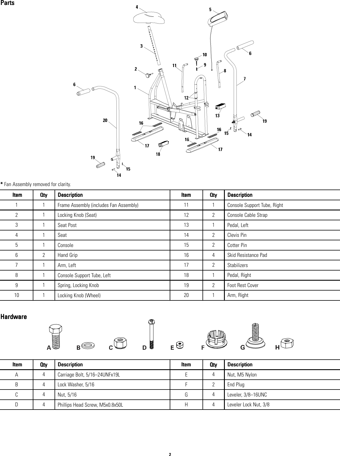 Page 2 of 8 - Schwinn Schwinn-Ad4-Assembly-Manual-  Schwinn-ad4-assembly-manual