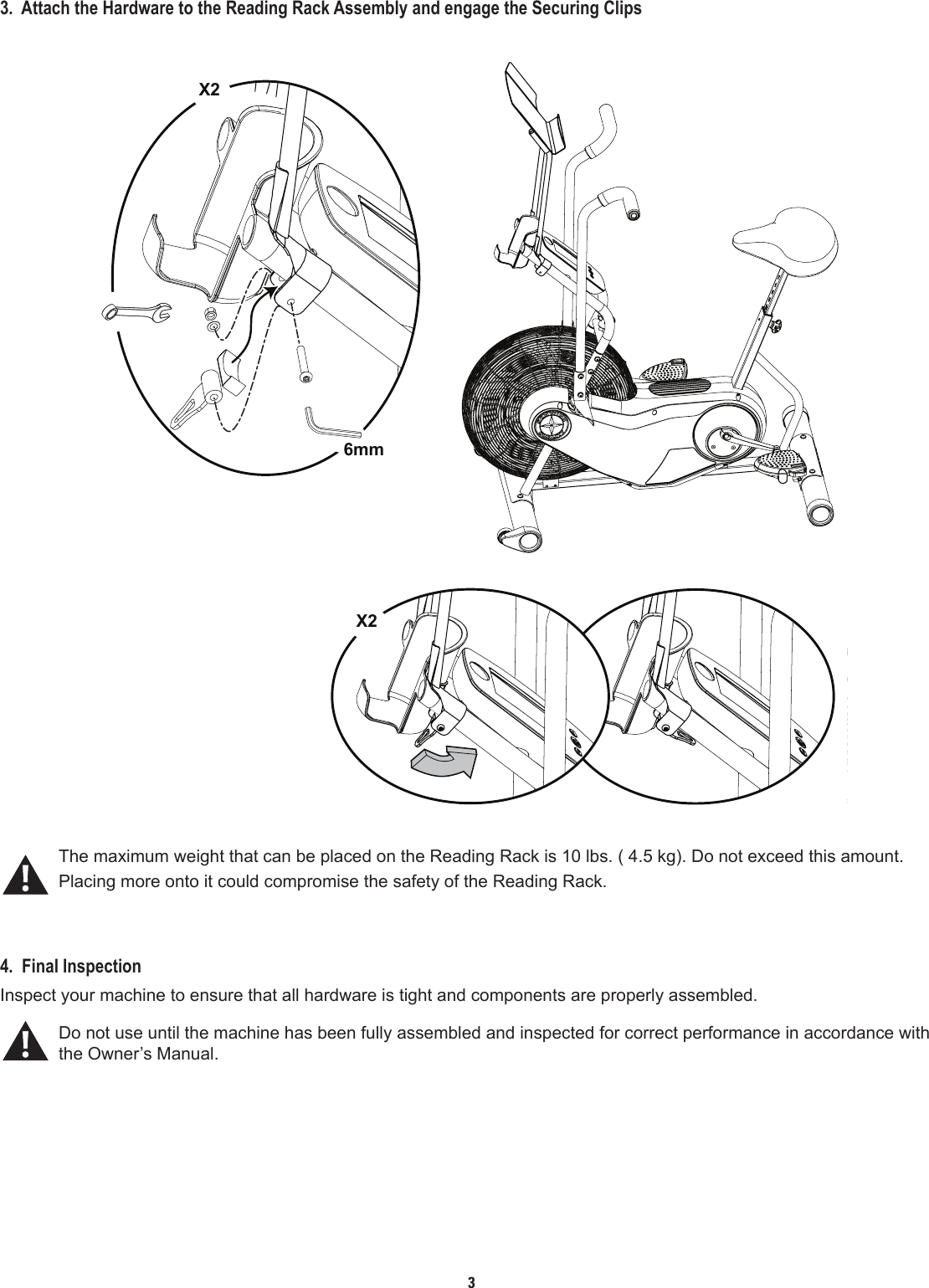 Page 3 of 8 - Schwinn Schwinn-Ad6-Reading-Rack-Installation-Guide- SCH.AD6.ReadingRack.IG.081512.B  Schwinn-ad6-reading-rack-installation-guide