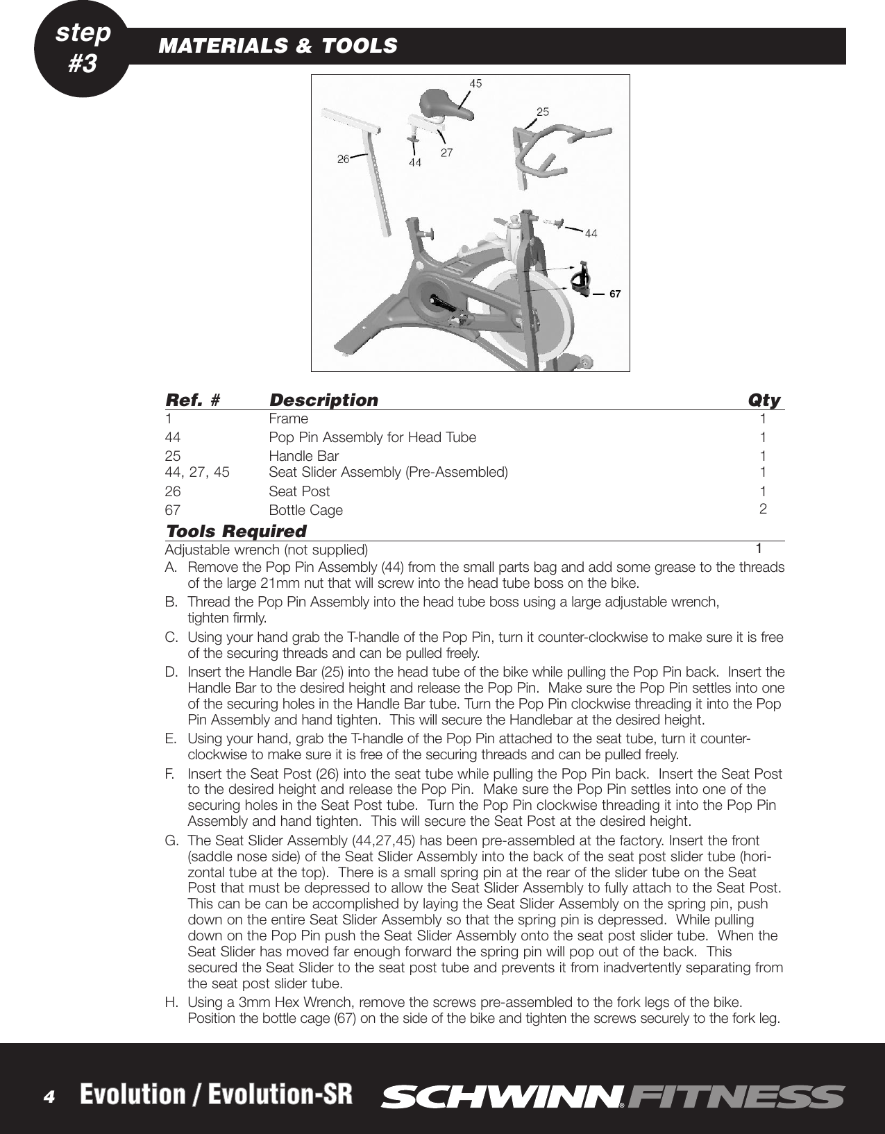 Schwinn Evolution Ns 754 Users Manual Evoassman 1727