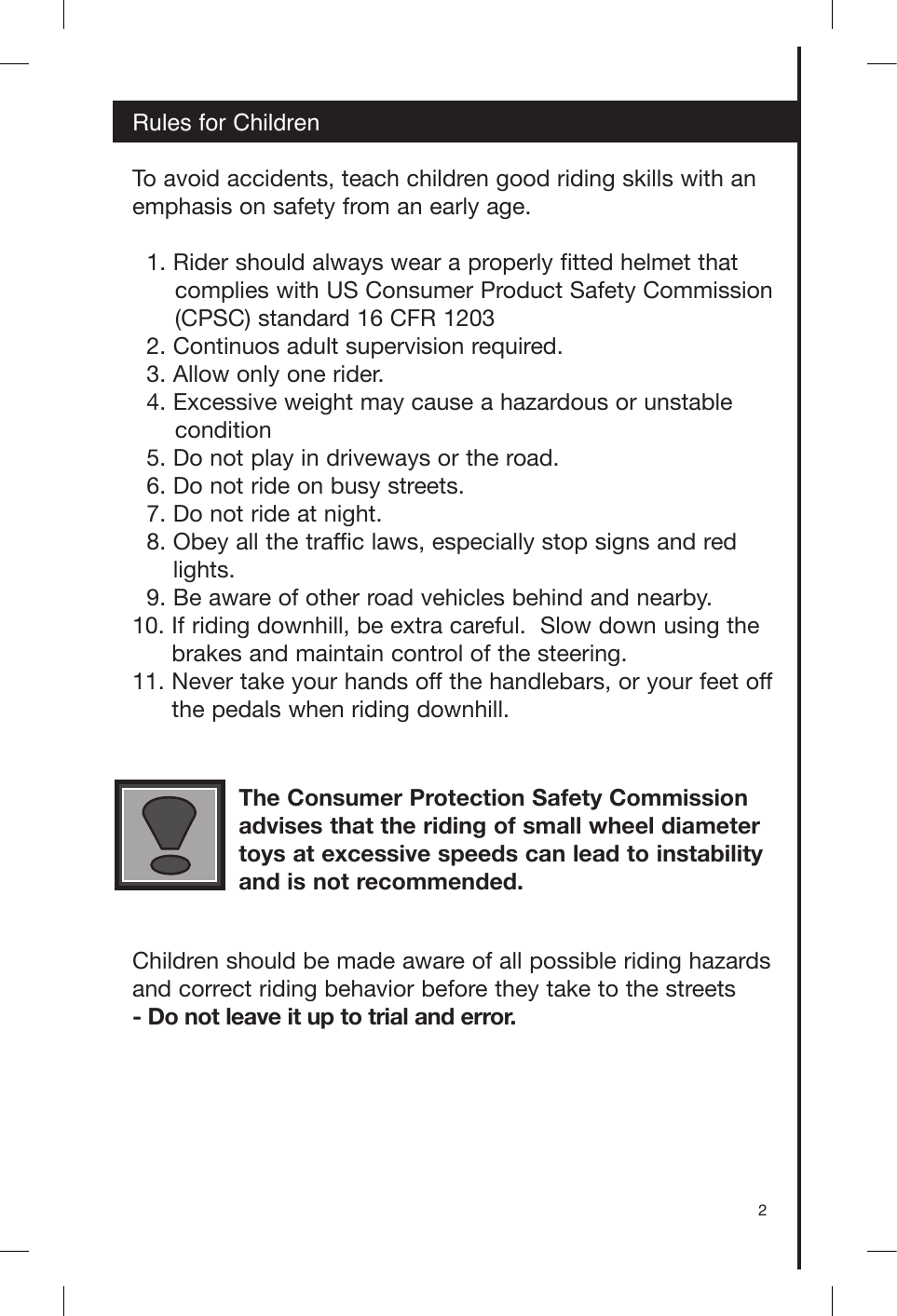 Page 3 of 12 - Schwinn Schwinn-Roadster-Trike-Owners-Manual-  Schwinn-roadster-trike-owners-manual