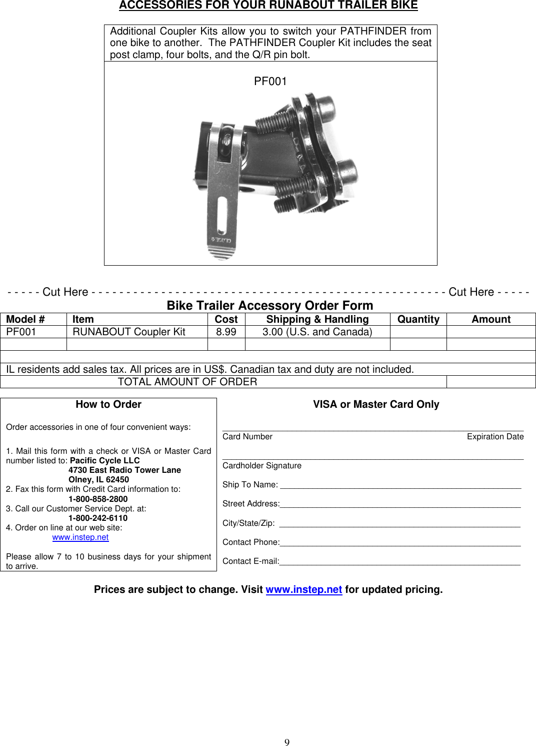 Page 9 of 9 - Schwinn Schwinn-Runabout-Trailer-Owners-Manual SC250_350Manual Runabout