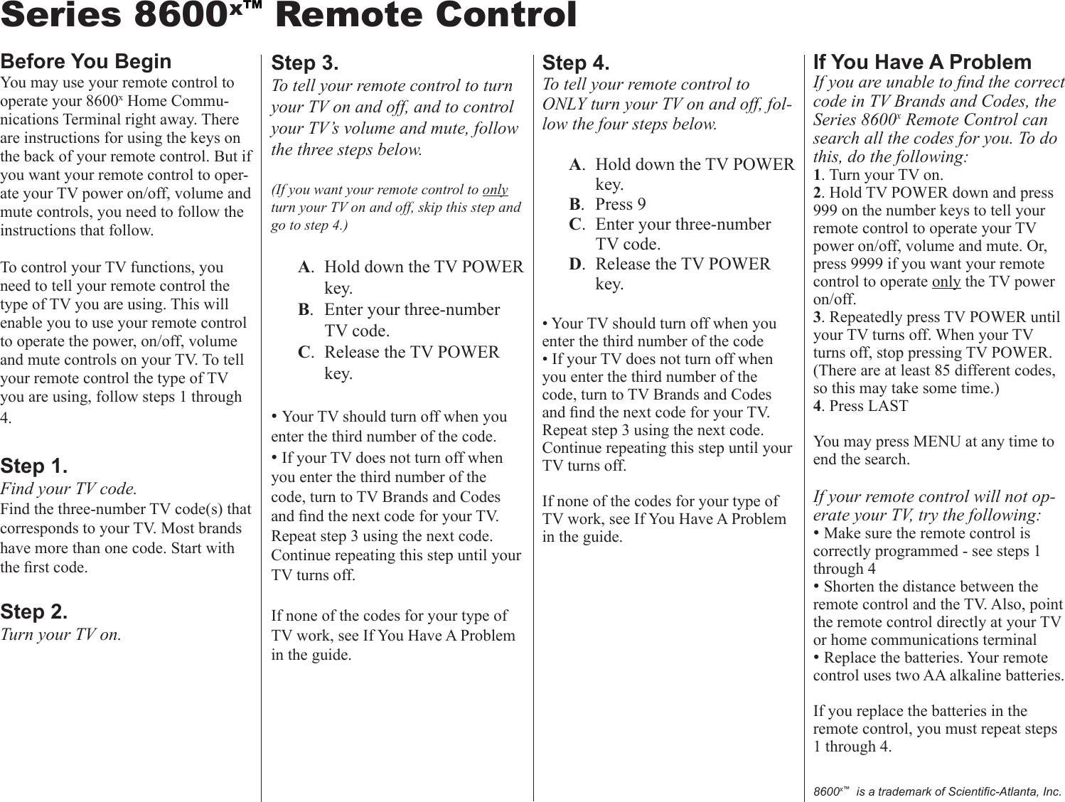 Page 2 of 2 - Scientific-Atlanta Scientific-Atlanta-8600X-Users-Manual-  Scientific-atlanta-8600x-users-manual