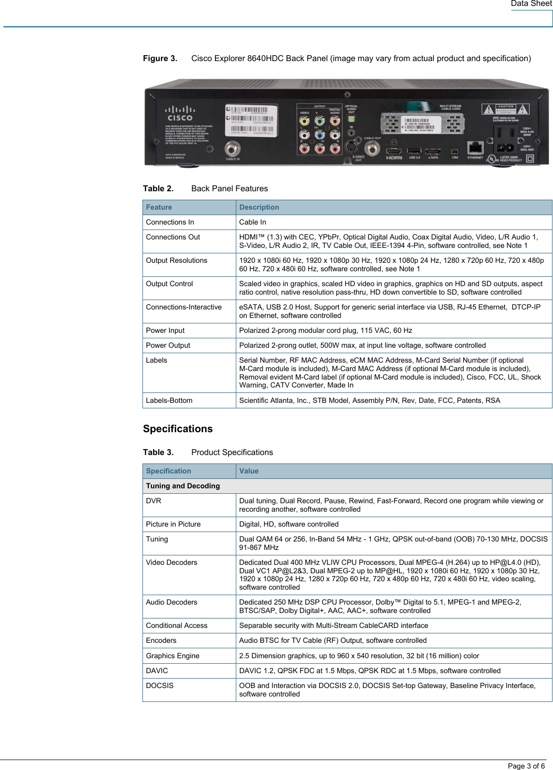 Page 3 of 6 - Scientific-Atlanta Scientific-Atlanta-8640Hdc-Users-Manual- Cisco Explorer 8640HDC DVR With M-Card Interface - 7015626  Scientific-atlanta-8640hdc-users-manual