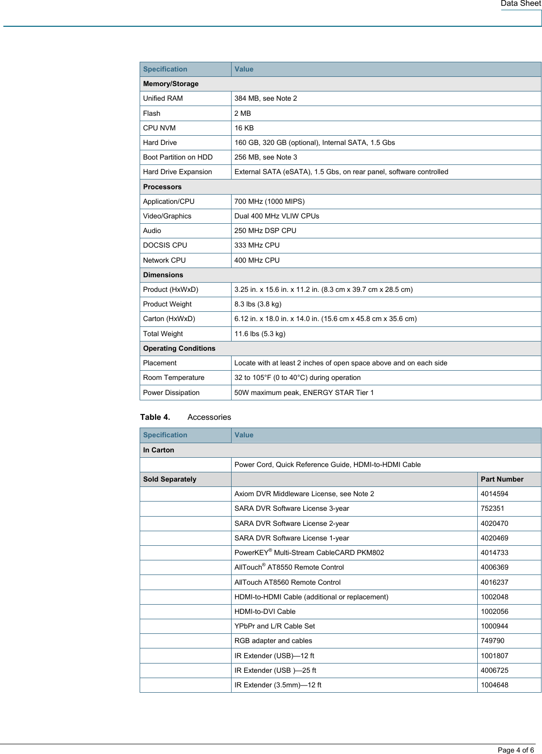 Page 4 of 6 - Scientific-Atlanta Scientific-Atlanta-8640Hdc-Users-Manual- Cisco Explorer 8640HDC DVR With M-Card Interface - 7015626  Scientific-atlanta-8640hdc-users-manual