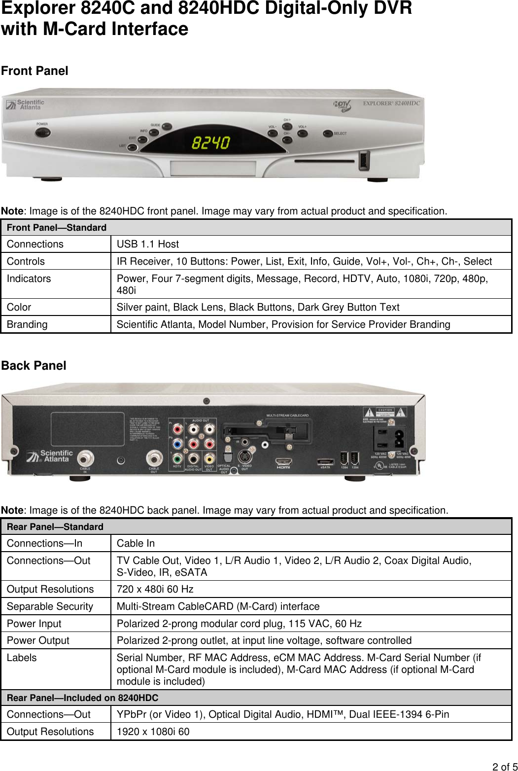 Page 2 of 5 - Scientific-Atlanta Scientific-Atlanta-Dvr-8240C-Users-Manual- Explorer 8240C And 8240HDC Digital-Only DVR -7010958  Scientific-atlanta-dvr-8240c-users-manual