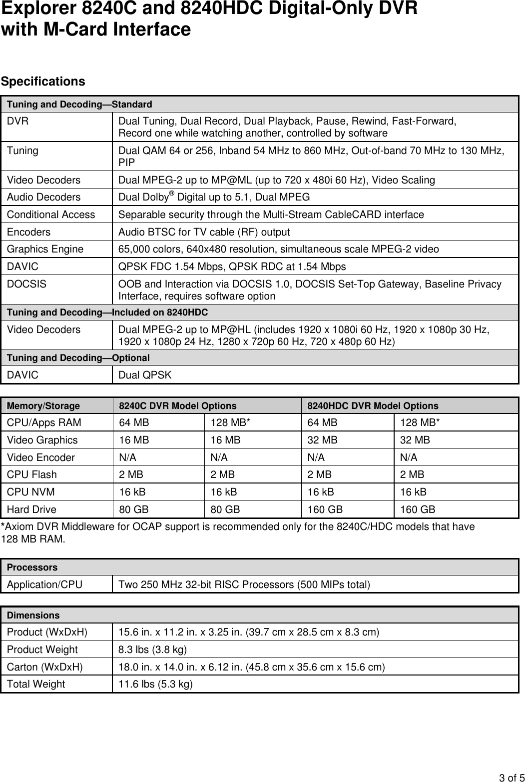 Page 3 of 5 - Scientific-Atlanta Scientific-Atlanta-Dvr-8240C-Users-Manual- Explorer 8240C And 8240HDC Digital-Only DVR -7010958  Scientific-atlanta-dvr-8240c-users-manual