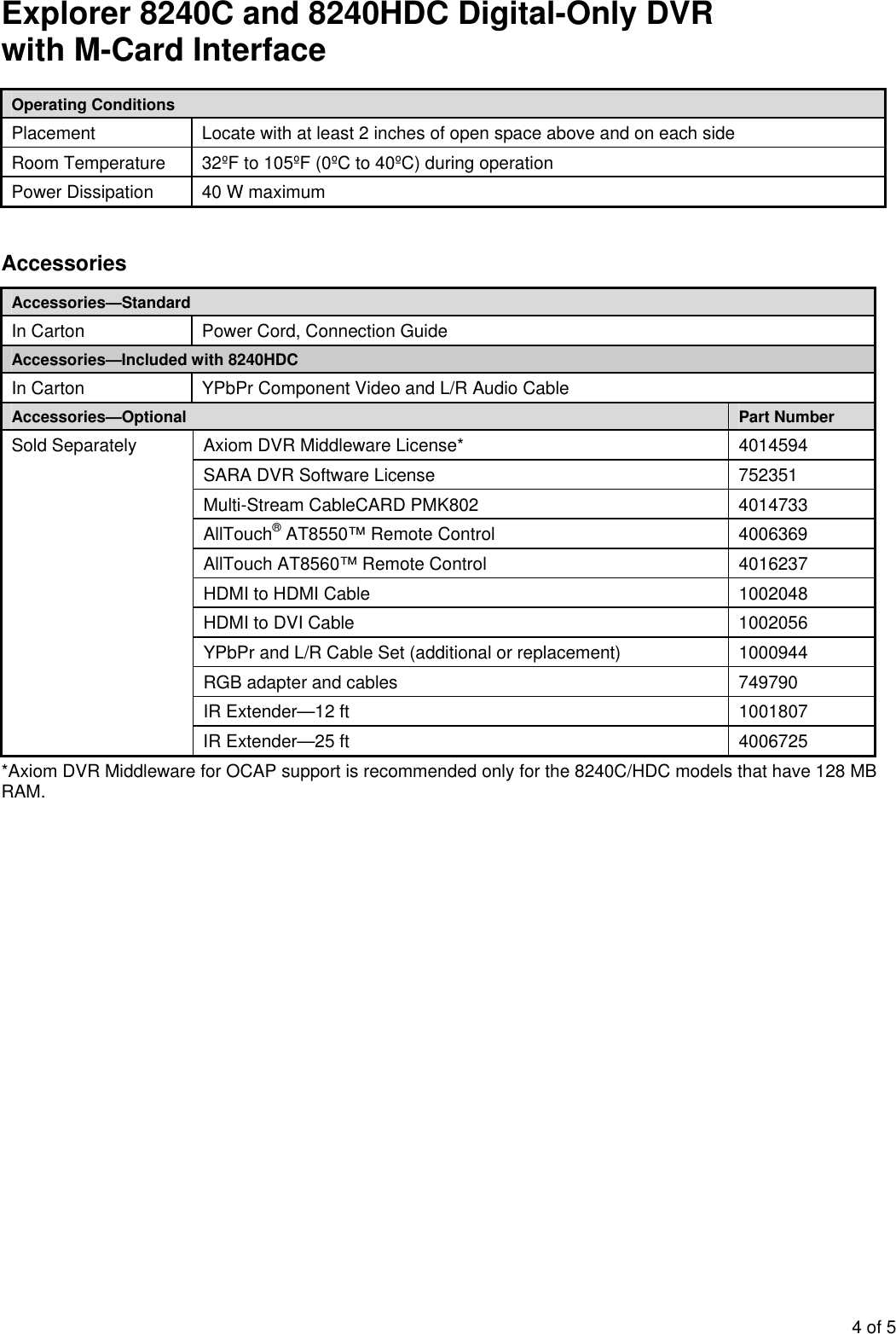 Page 4 of 5 - Scientific-Atlanta Scientific-Atlanta-Dvr-8240C-Users-Manual- Explorer 8240C And 8240HDC Digital-Only DVR -7010958  Scientific-atlanta-dvr-8240c-users-manual