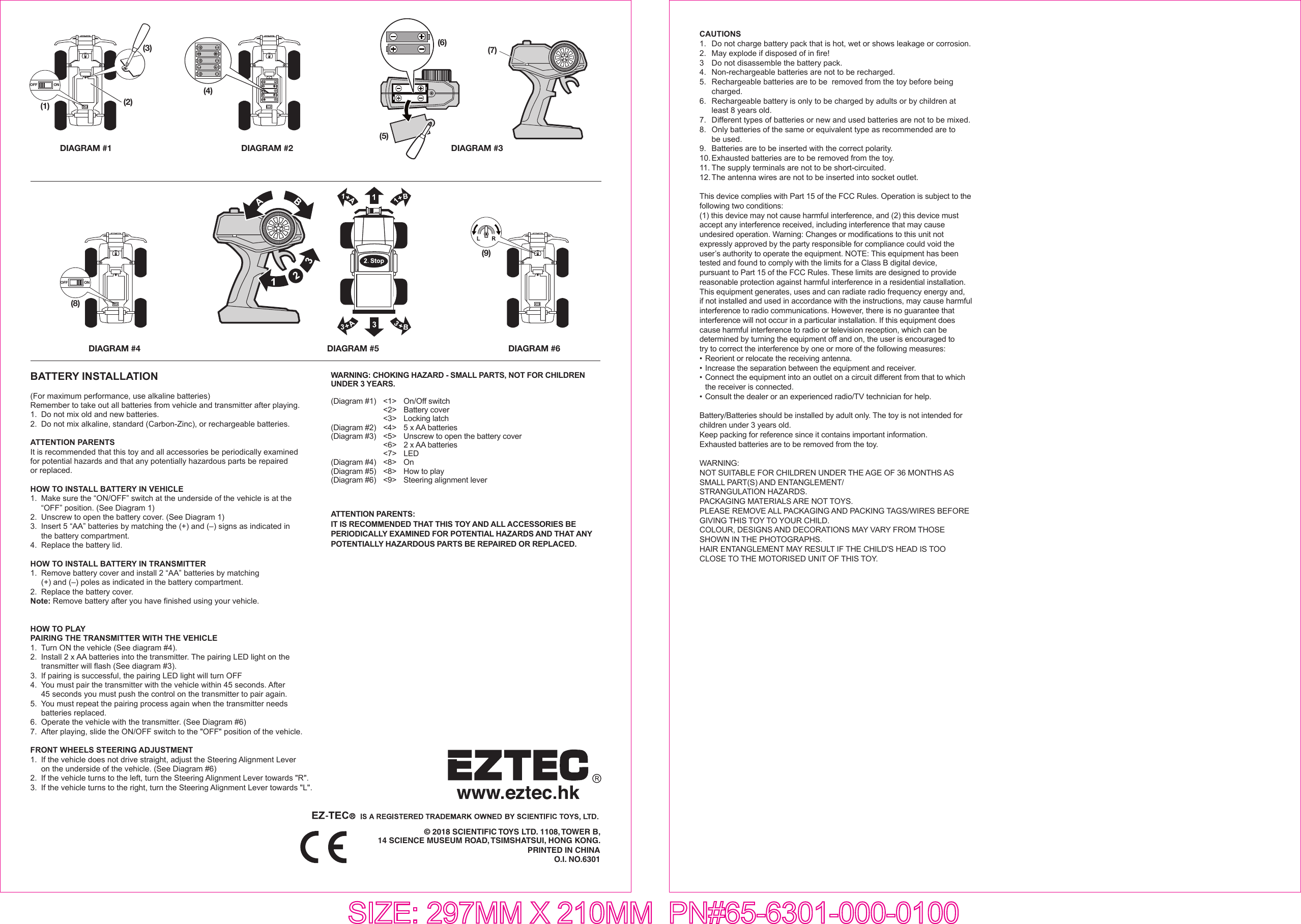 Page 1 of Scientific Toys 4612-24GR R/C Vehicle User Manual OI 6301 ENG 