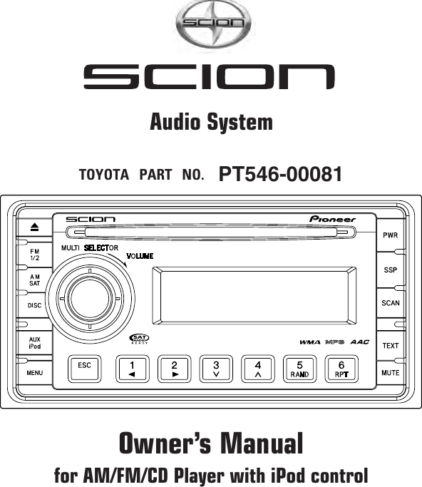 Scion Pt546 00081 Users Manual CRB2341 A/U