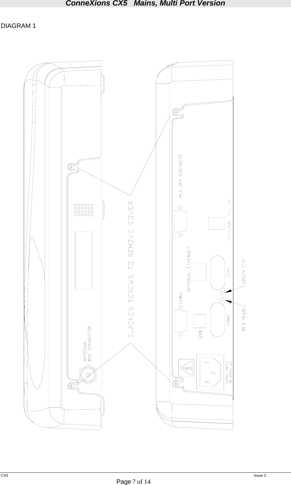 ConneXions CX5   Mains, Multi Port Version  CX5   Issue 2  Page 7 of 14   DIAGRAM 1 