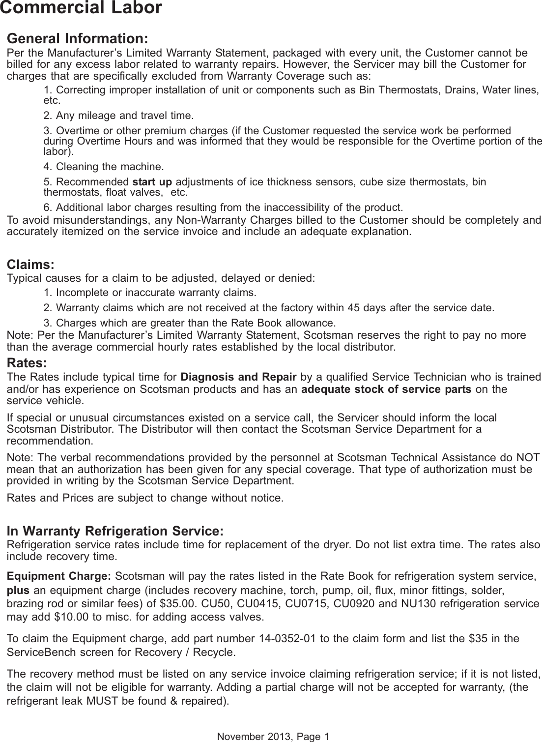Page 2 of 8 - Scotsman Scotsman-B230P-Labor-Rate-Book- Rate W Table2015.vp Scotsman-b230p-labor-rate-book