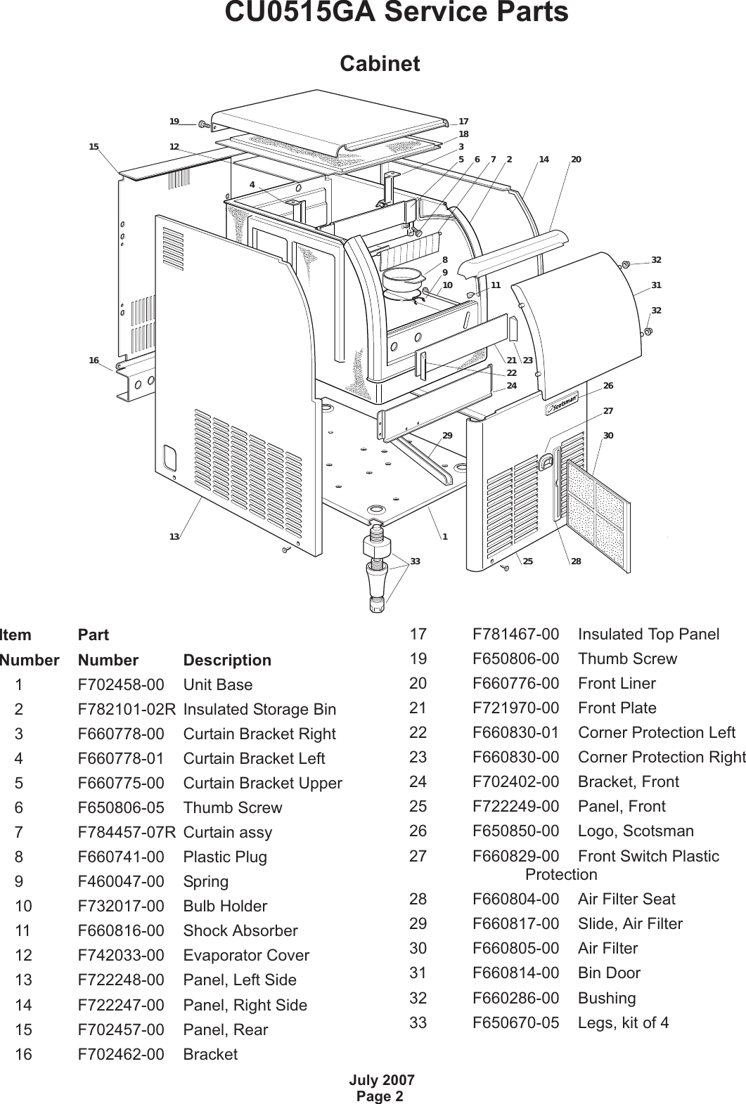 Page 2 of 6 - Scotsman Scotsman-Cu0515-Parts-List- Cu0515pts.vp  Scotsman-cu0515-parts-list