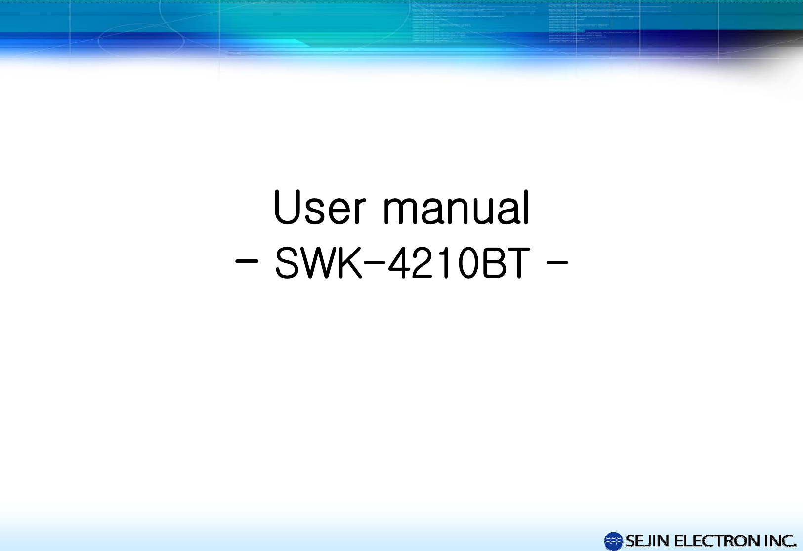 User manual-SWK-4210BT -