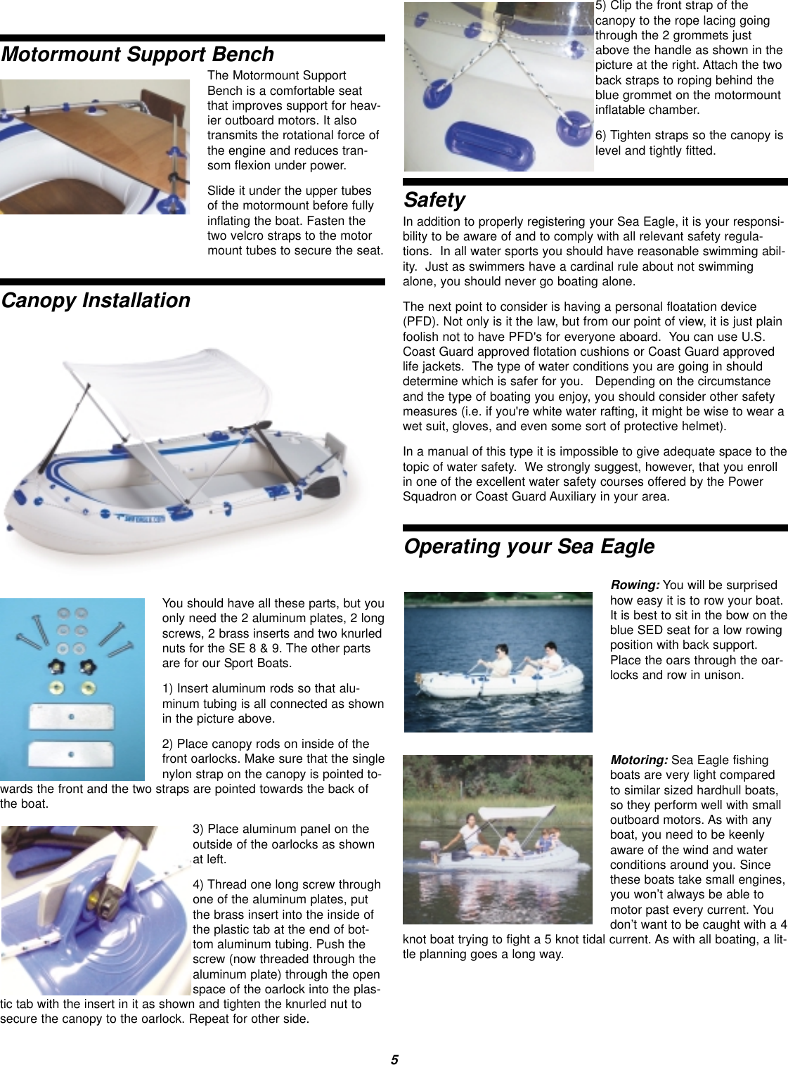 Page 5 of 8 - Sea-Eagle-Boats Sea-Eagle-Boats-Se-6-Users-Manual-  Sea-eagle-boats-se-6-users-manual