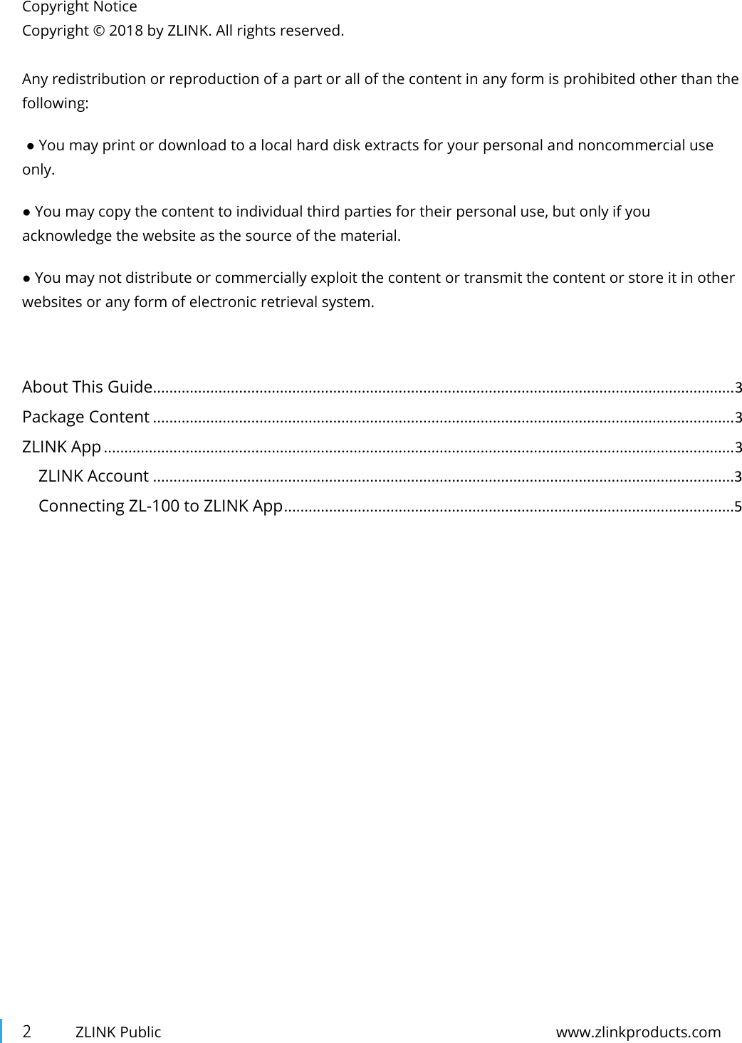 Page 2 of Seacomp Displays ZL100 Smart Hub User Manual user manual