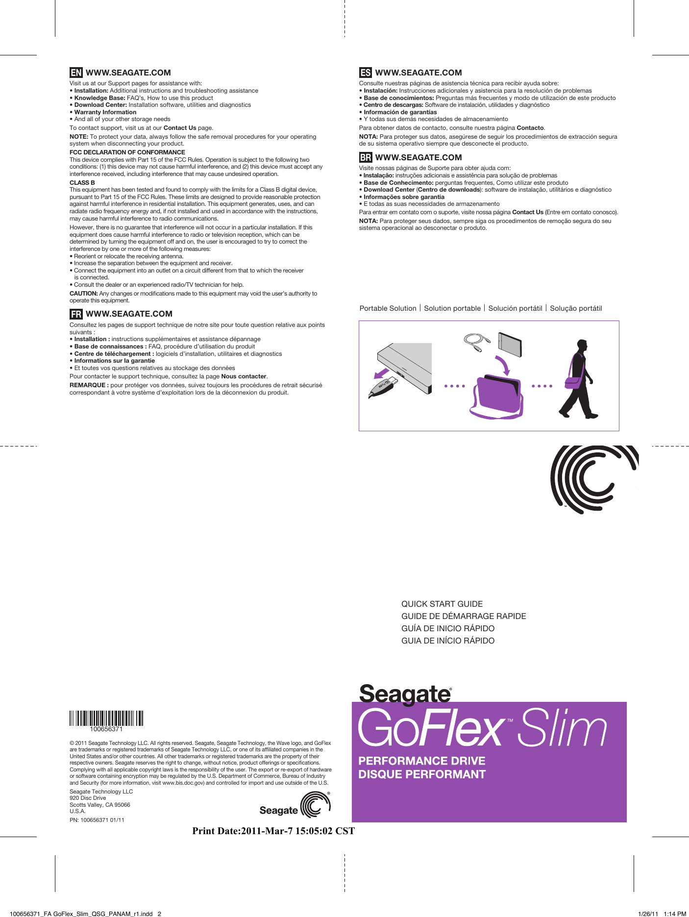 Page 2 of 2 - Seagate STBL320100 100656371_FA GoFlex_Slim_QSG_PANAM_r1 User Manual  To The F8556db3-7551-4171-a710-ea5b7389e0d9