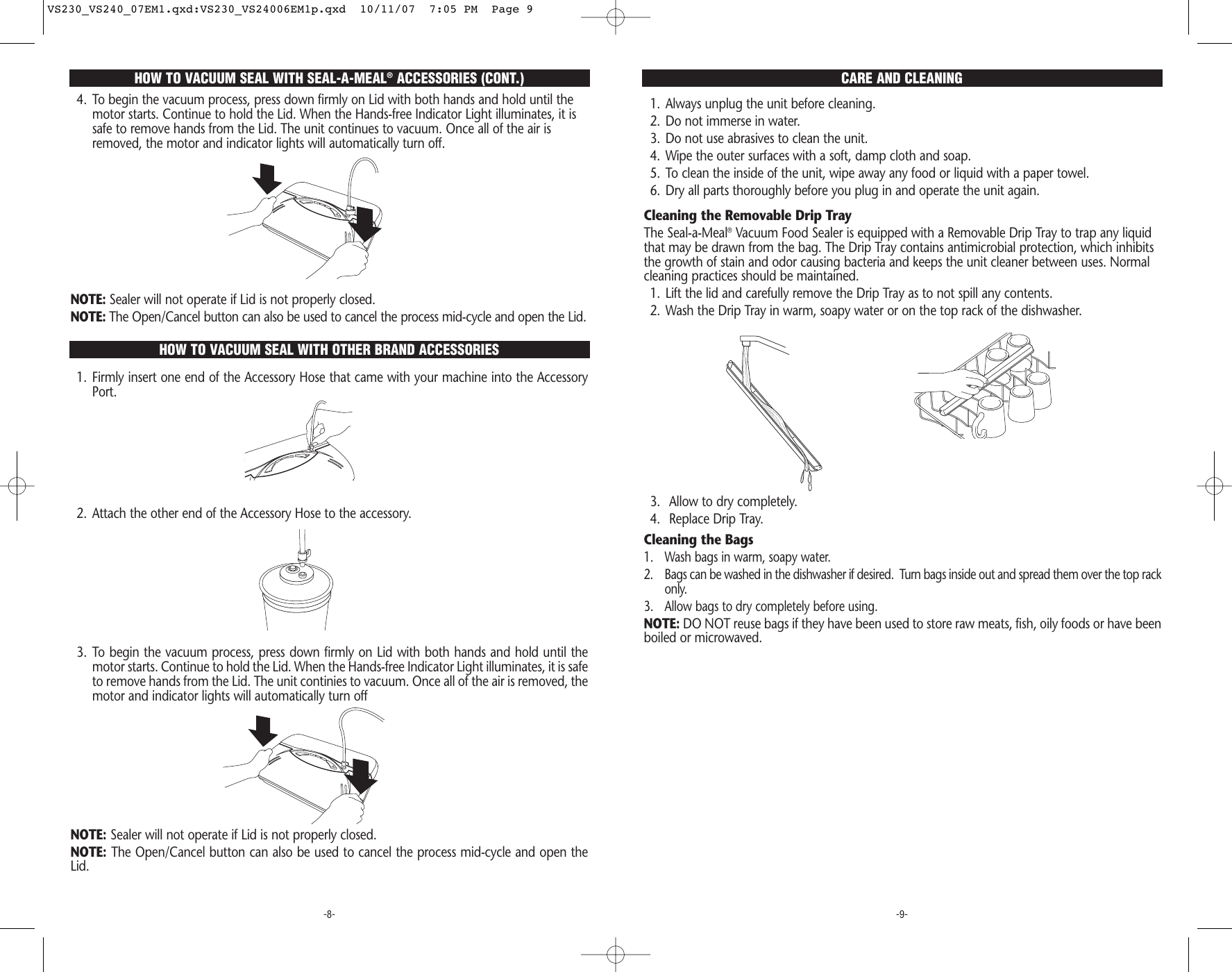 Page 5 of 7 - Seal-A-Meal Seal-A-Meal-Vs230-Users-Manual- VS230_VS240_07EM1  Seal-a-meal-vs230-users-manual