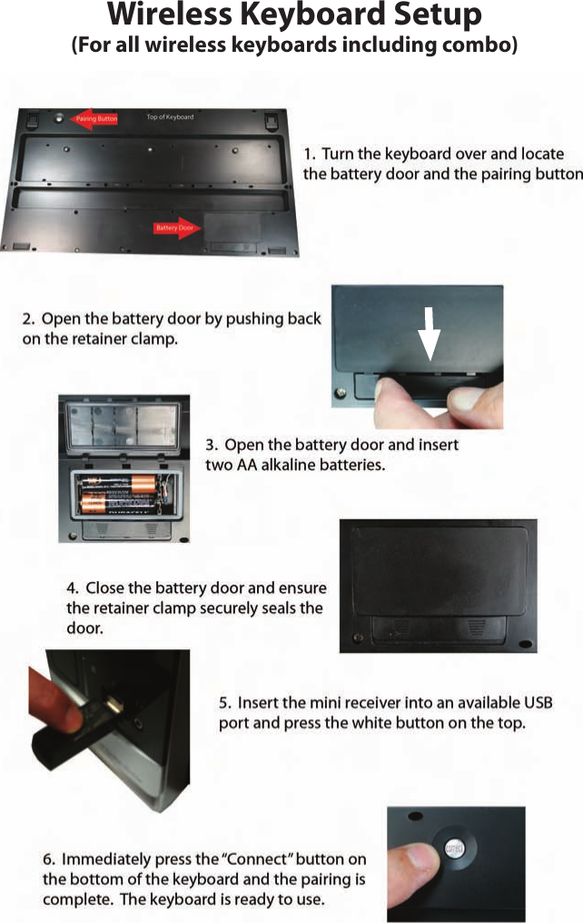 Wireless Keyboard Setup(For all wireless keyboards including combo)