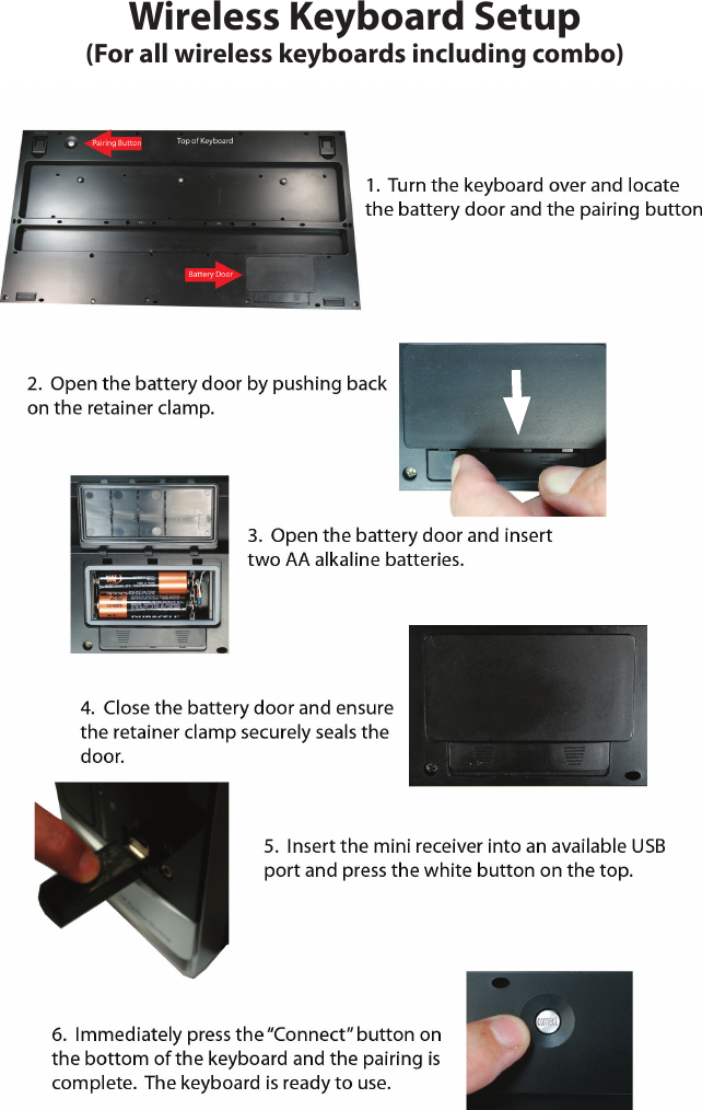 Wireless Keyboard Setup(For all wireless keyboards including combo)