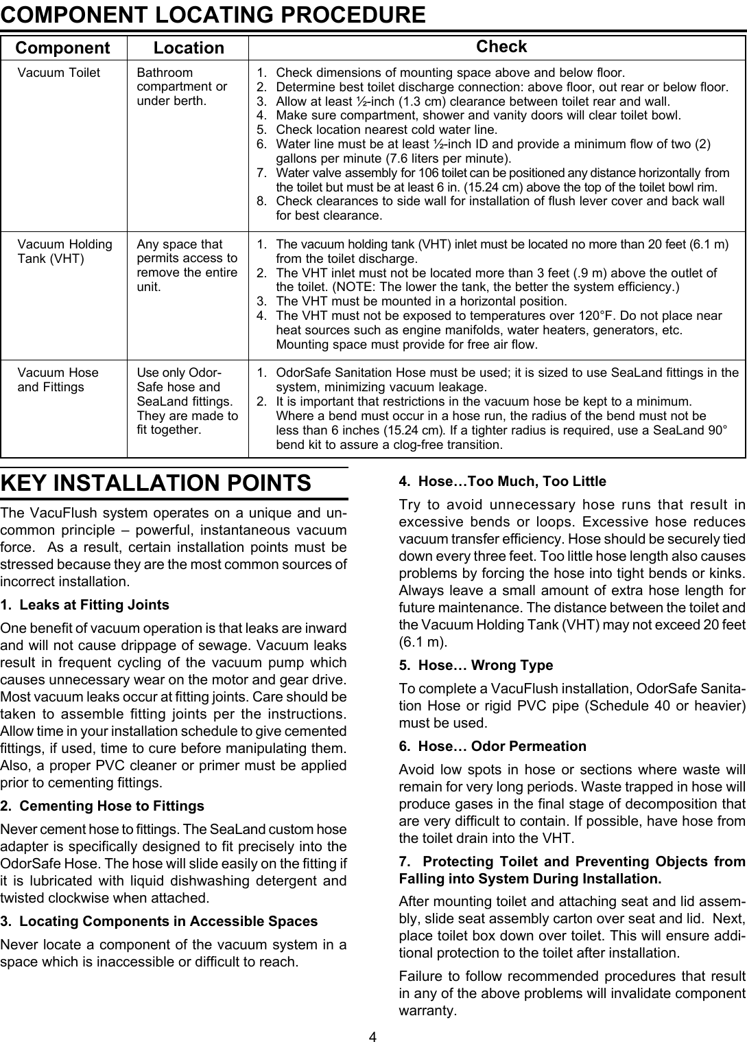 Page 4 of 8 - Sealand Sealand-Vacuum-Holding-Tank-Users-Manual- 343026 VHT-10-03.p65  Sealand-vacuum-holding-tank-users-manual