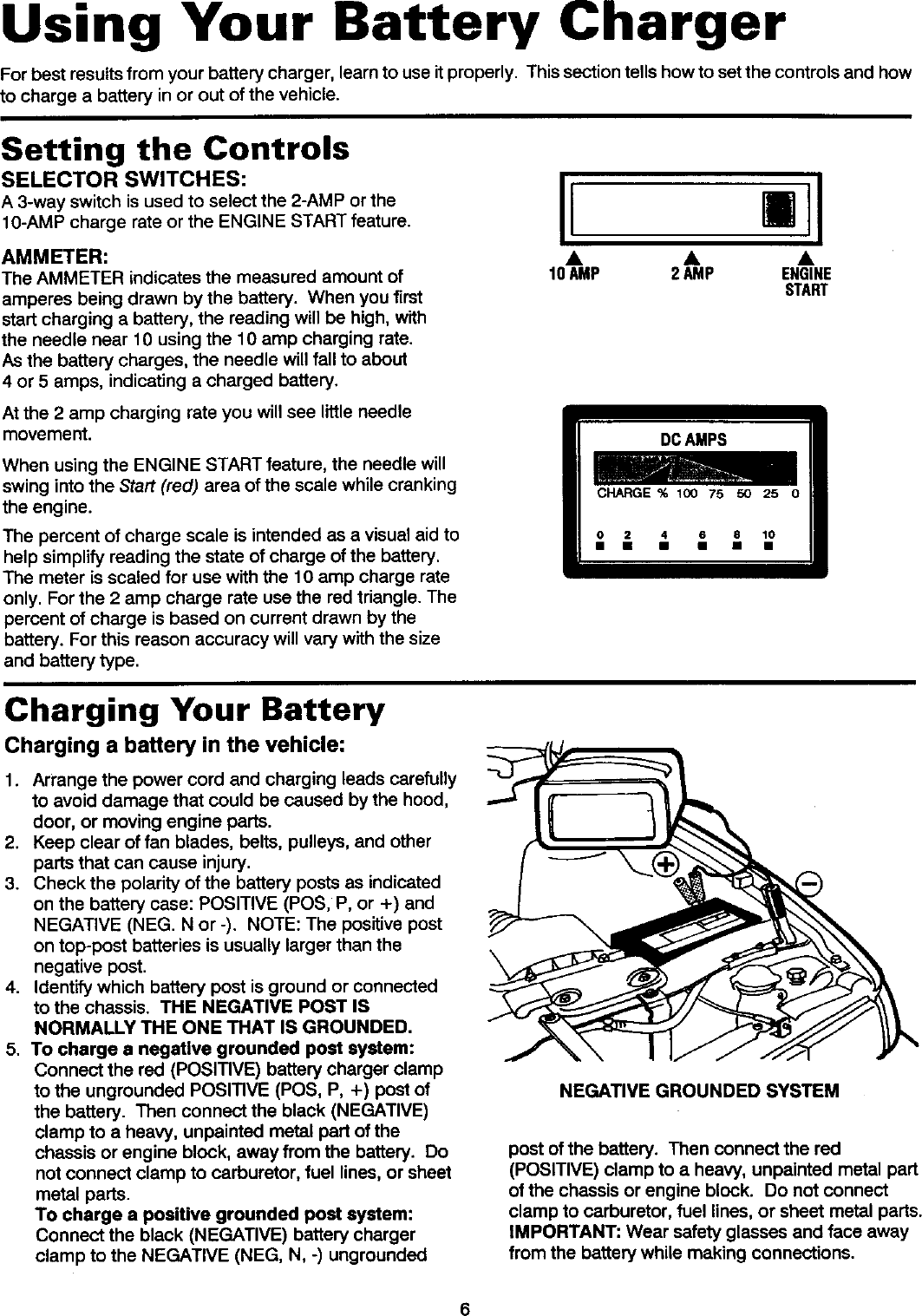 Page 7 of 12 - Sears 20047003 User Manual  BATTERY CHARGER - Manuals And Guides L0305344