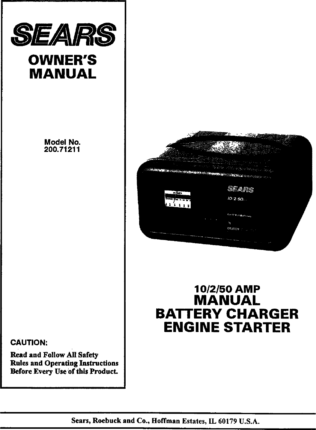 Page 1 of 12 - Sears 20071211 User Manual  BATTERY CHARGER - Manuals And Guides L0305335